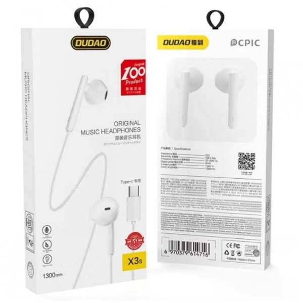 DUDAO Typec Wired EarphonesX3S